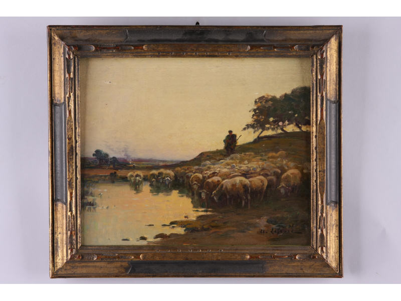 Appraisal: Charles Lefevre Fr - The Flock oil on panel signed