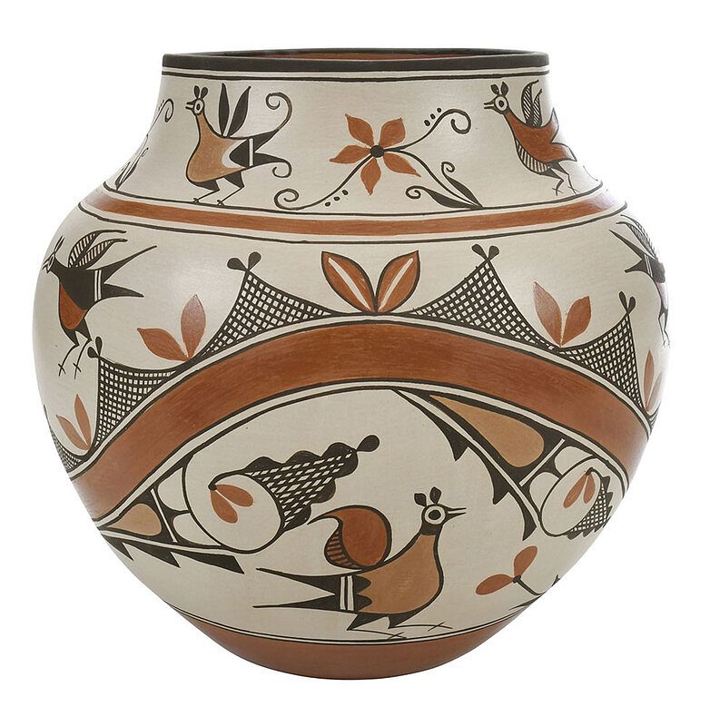 Appraisal: Large Zia Polychrome Olla by master potter Elizabeth Medina b