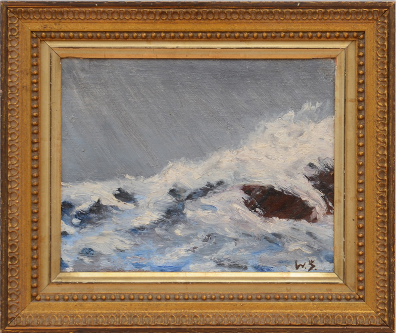 Appraisal: ATTRIBUTED TO WILLIAM GLACKENS - SEASCAPE Oil on canvas signed