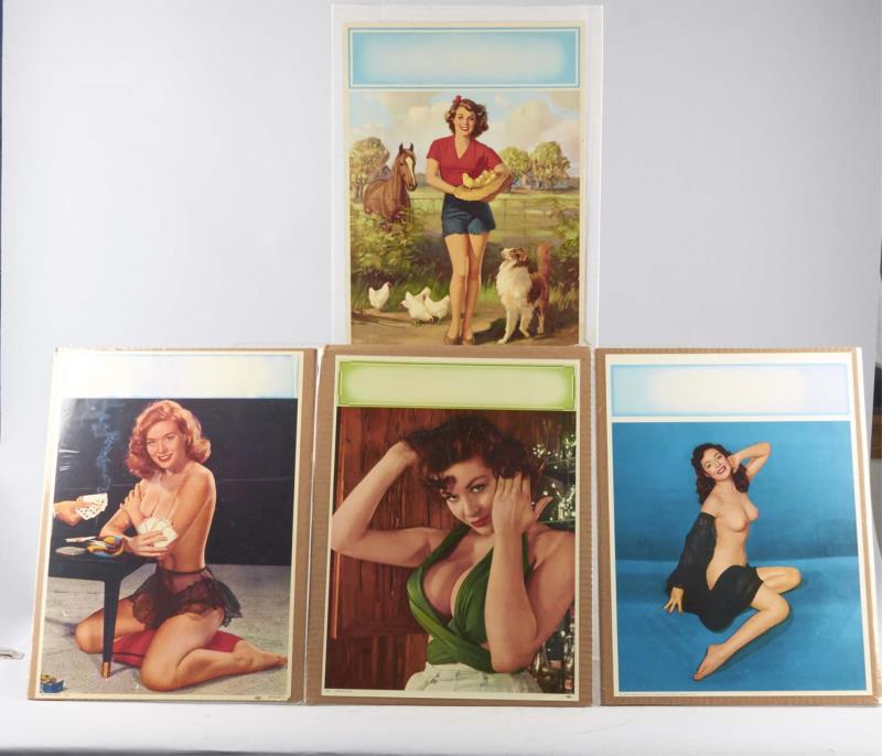 Appraisal: Lot Of Salesman's Sample Pinup Calendar Prints - by Amalgamated