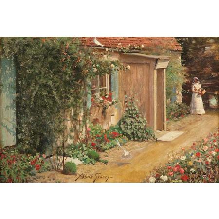 Appraisal: Abbott Fuller Graves American - Along the Garden Path circa