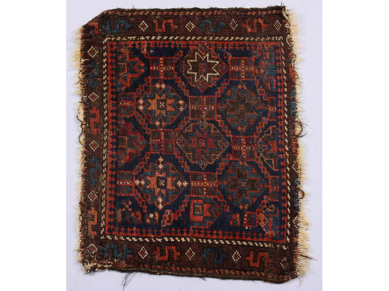 Appraisal: Antique Persian Balouch Bag Face ca rust and brown field