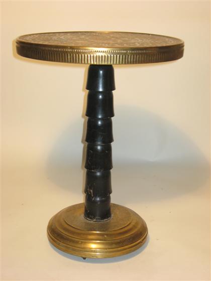 Appraisal: Anglo-Indian brass side table The circular top molded to show