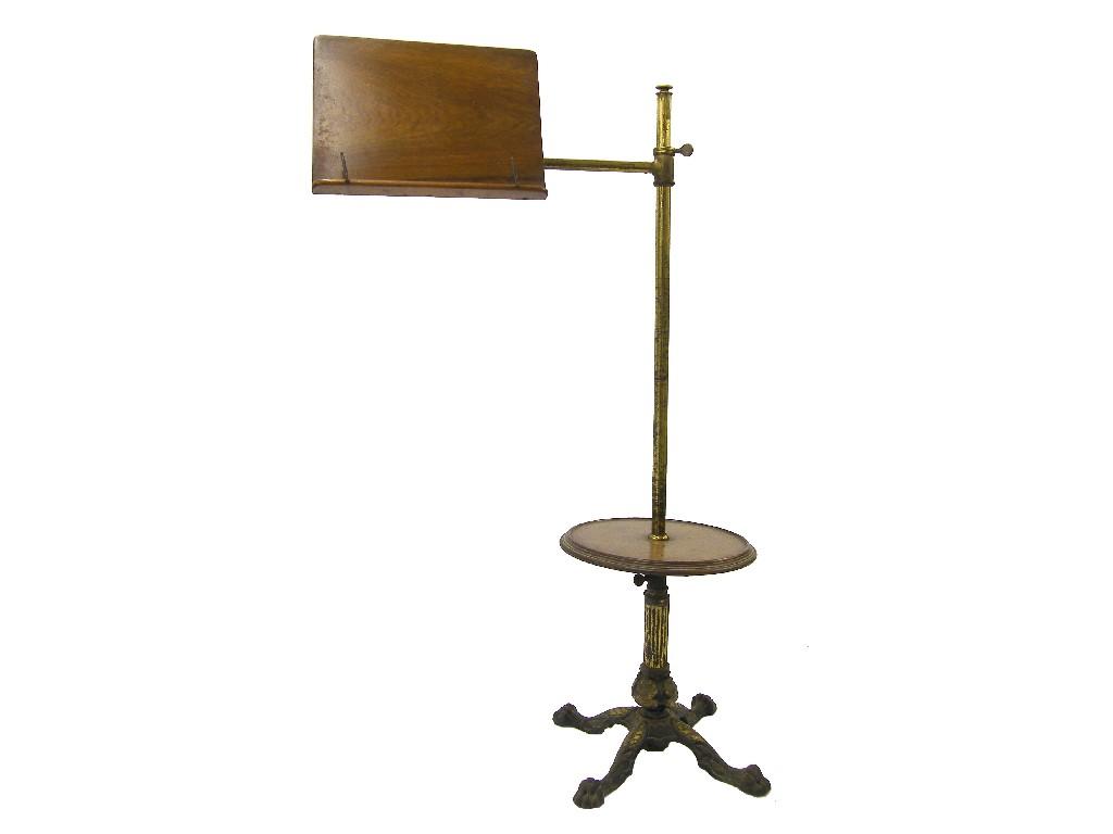 Appraisal: Late Victorian music reading stand with a walnut ledge upon