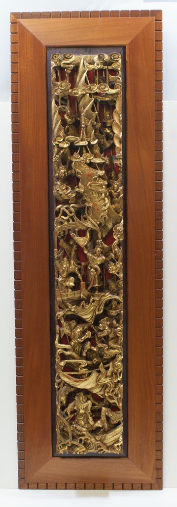 Appraisal: Chinese Carved and Gilt Wood Panel in Frank Lloyd Wright