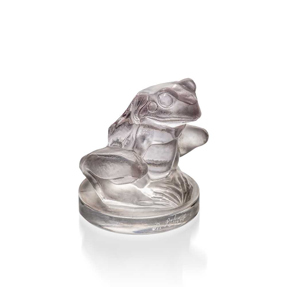 Appraisal: REN LALIQUE FRENCH - GRENOUILLE CAR MASCOT NO designed clear