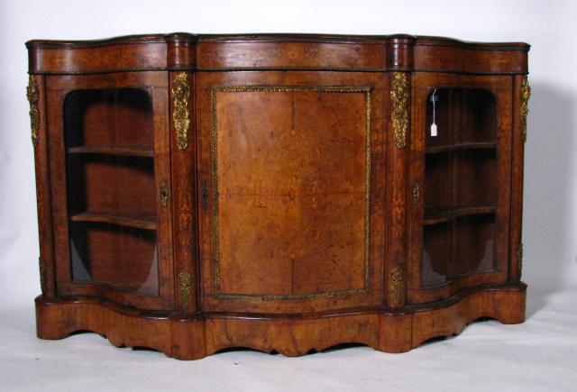 Appraisal: French th century credenza with cast figural ormolu two curved