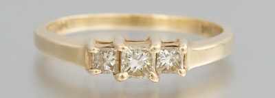 Appraisal: A Ladies' Three Princess Diamond Ring k yellow gold ring