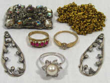 Appraisal: A mixed lot of costume jewellery comprising two gilt metal