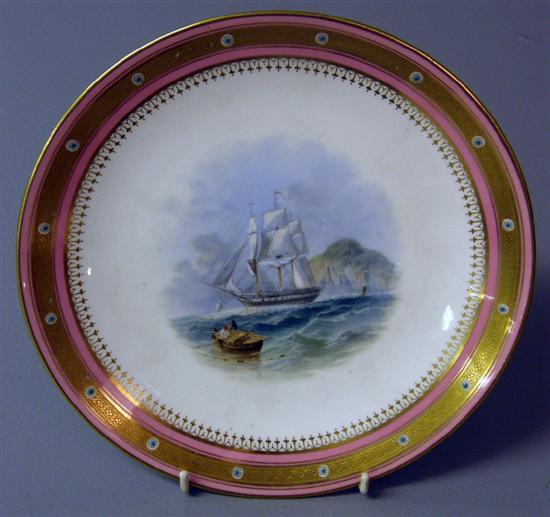 Appraisal: th century Minton dessert plate with pink and gilt border