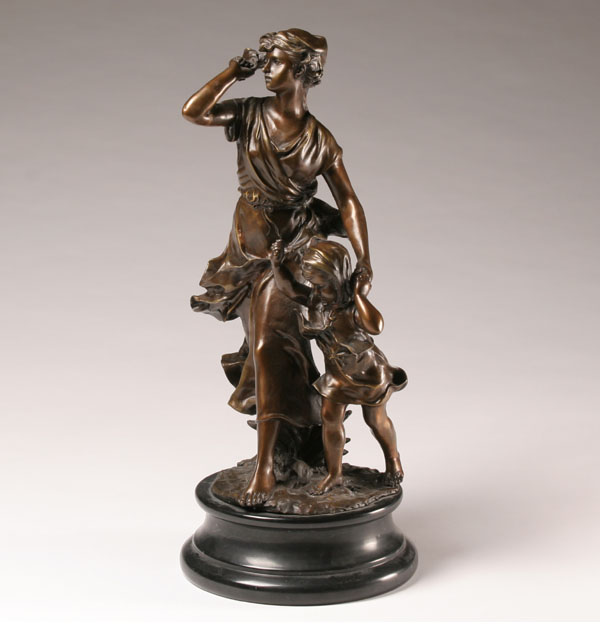 Appraisal: Bronze figure of a mother with her child after Augustus