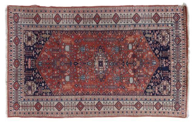 Appraisal: Hand-tied Persian Abadeh wool rug approx ' l ' w