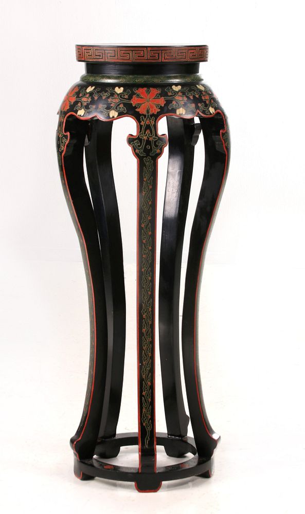 Appraisal: A TH CENTURY CHINESE ETCHED AND LACQUERED PLANT STAND The