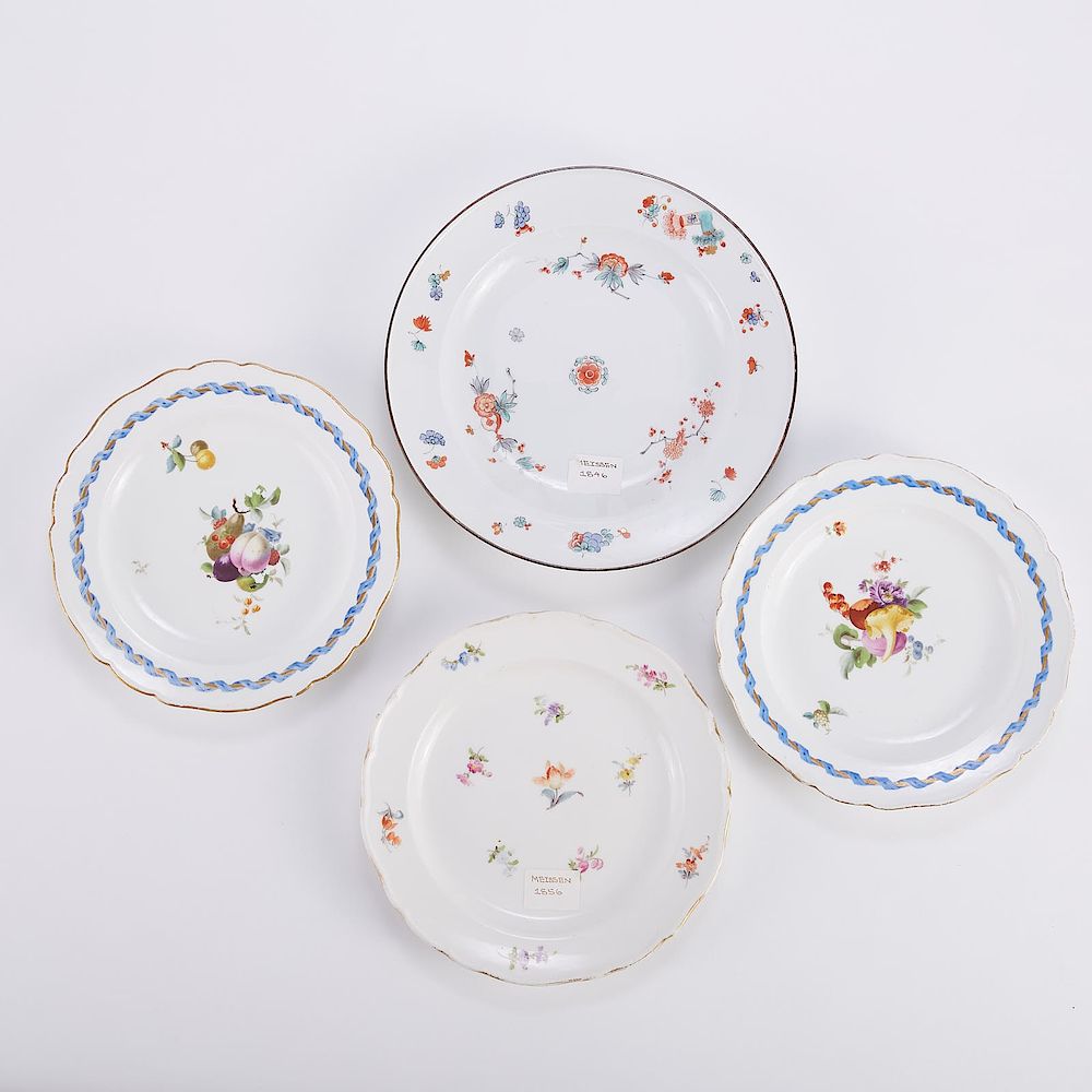 Appraisal: Group of Early Meissen Plates Group of four th and