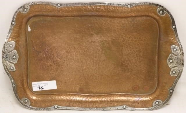 Appraisal: EARLY TH C ARTS AND CRAFTS TRAY MARKED ONVERSO COPPER