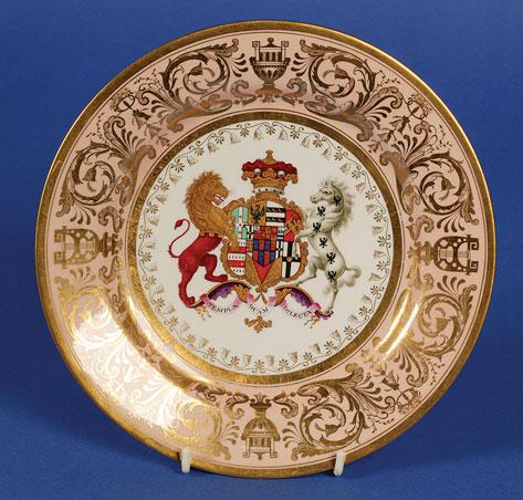 Appraisal: A WORCESTER FLIGHT BARR AND BARR ARMORIAL PLATE from the