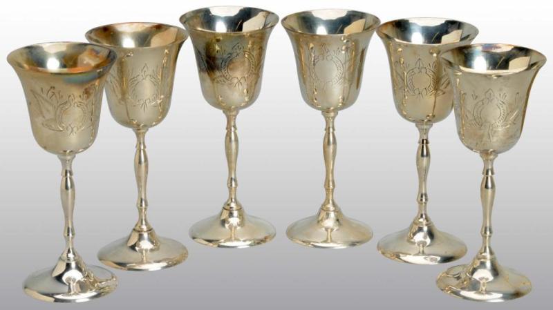 Appraisal: Lot of Silver Goblets with Case Condition Excellent Size All