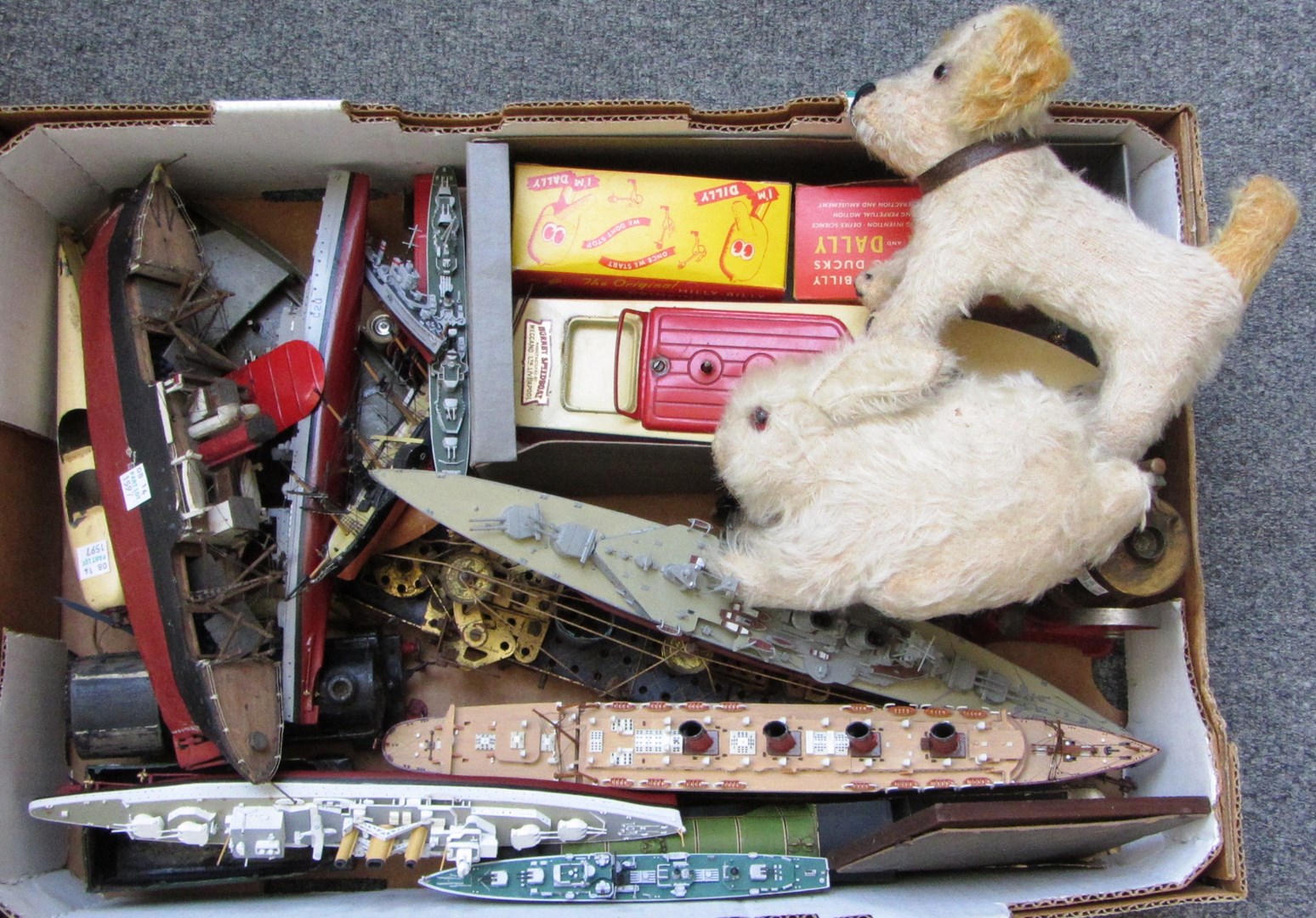 Appraisal: A quantity of miscellaneous toys including plastic model ships two