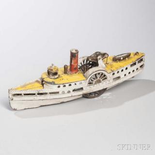 Appraisal: Cast Iron City of New York Steamboat Pull Toy Cast