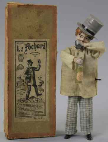 Appraisal: THE DRUNKARD Martin France amusing hand painted tin figure wearing