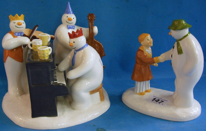 Appraisal: Coalport Snowman Tableaux The Band Plays On and How do