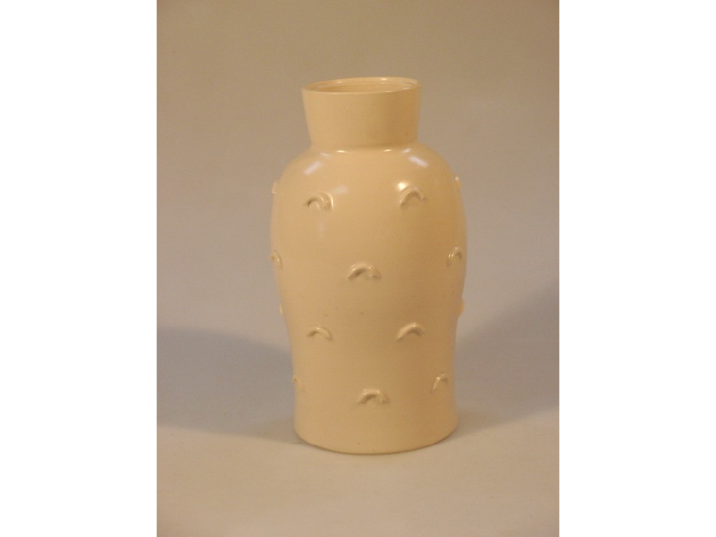 Appraisal: A Susie Cooper cream glazed vase baluster with applied half-moon