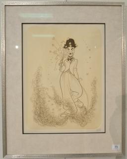 Appraisal: Al Hirschfeld - etching of Charlie Chaplin signed in pencil