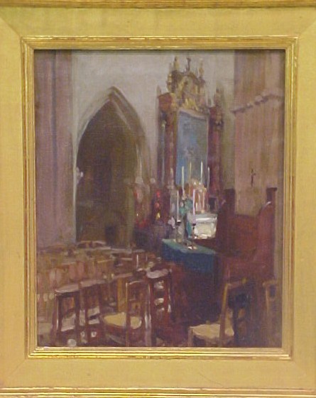 Appraisal: Attributed to Robert Henry Logan - unsigned Chapel Interior note