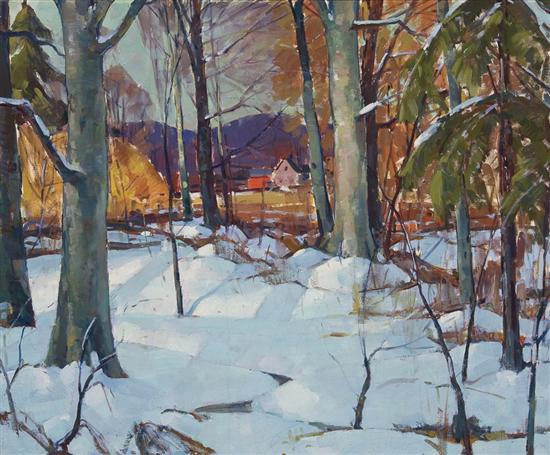 Appraisal: CARL WILLIAM PETERS American - Through the Trees Winter oil