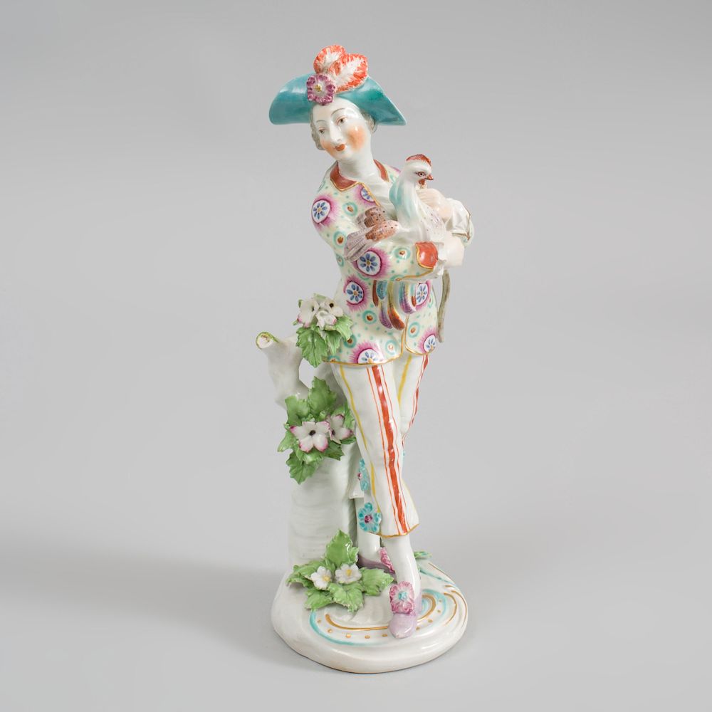 Appraisal: Derby Porcelain Figure of the Italian Farmer Holding a Cockerel