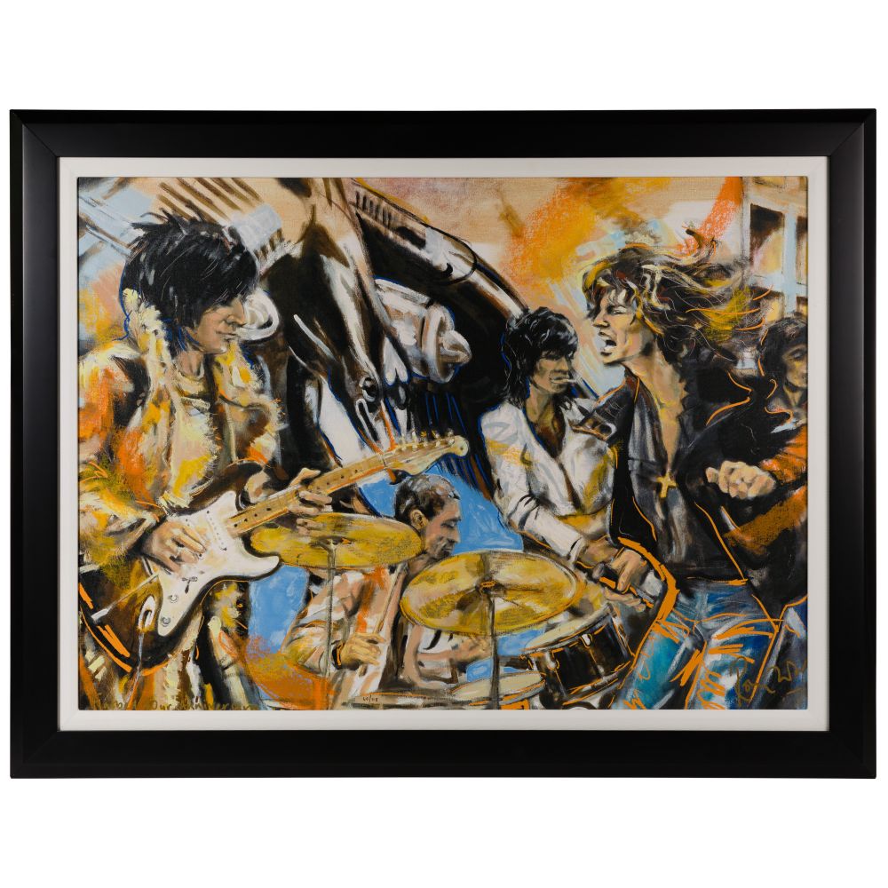 Appraisal: RONNIE WOOD BRITISH B FLATBED YR ANNIVERSARY SCREENPRINT ON CANVAS