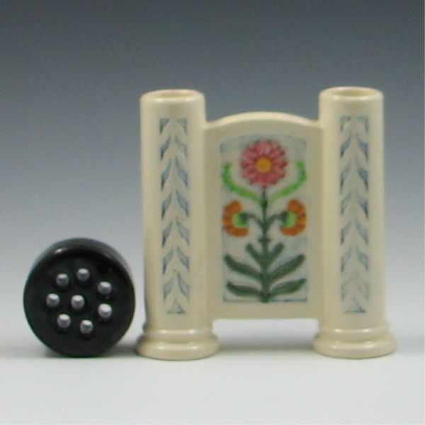 Appraisal: Peters and Reed Double Bud Vase and Flower Frog vase