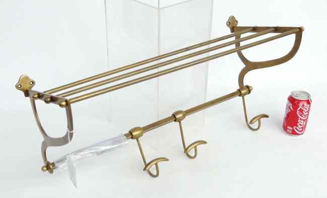 Appraisal: Brass hat rack '' W