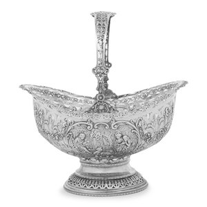 Appraisal: A German Silver Basket Early th Century with removable clear