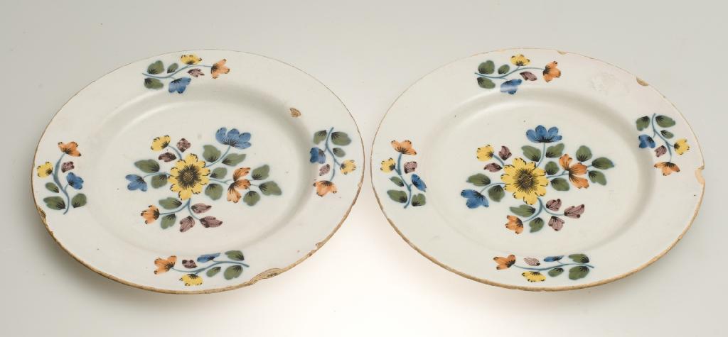 Appraisal: PAIR OF LIVERPOOL DELFT FAZACKERLEY PLATES late th century each