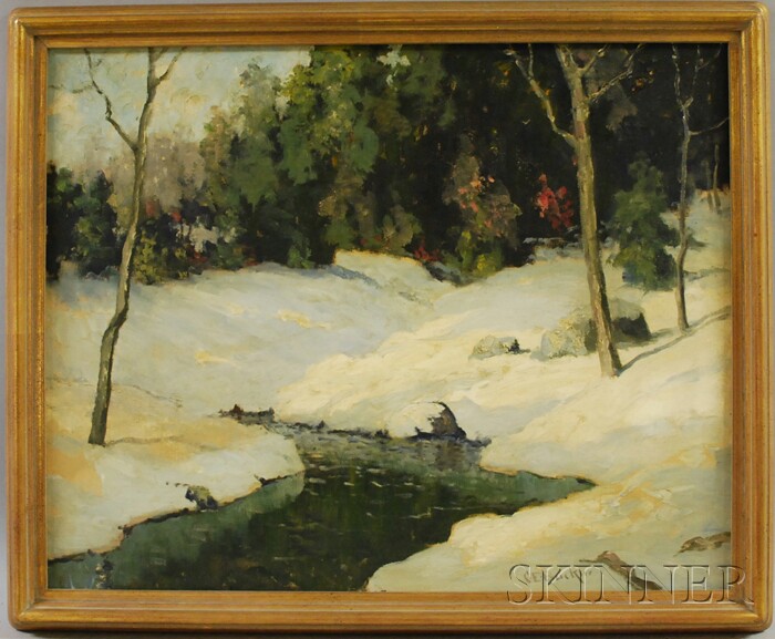 Appraisal: Charles E Buckler American - Winter Stream Signed C E