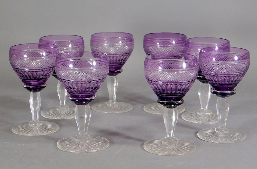 Appraisal: French Crystal Trianon Amethyst Crystal Cordial France th Century Set