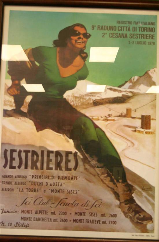 Appraisal: Travel Poster Sestrieres Color half-tone poster advertising a ski resort