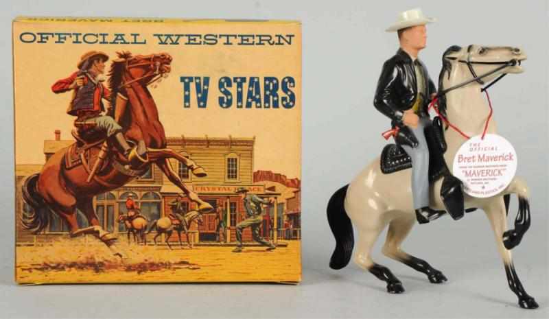 Appraisal: Hartland Brett Maverick Figure on Horse Figure has likeness of