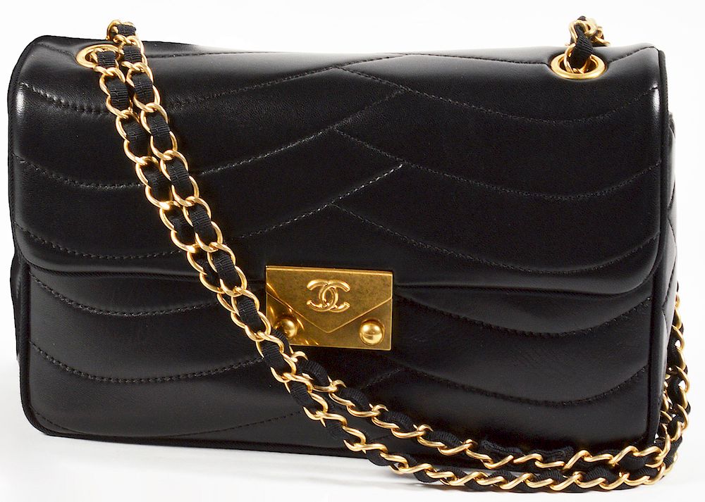 Appraisal: CHANEL Black Cruise Collection Bag Chanel Cruise Collection bag It