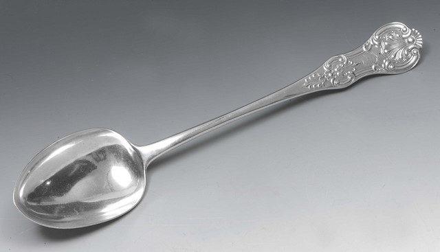 Appraisal: A VICTORIAN SILVER QUEENS PATTERN BASTING SPOON marks for London