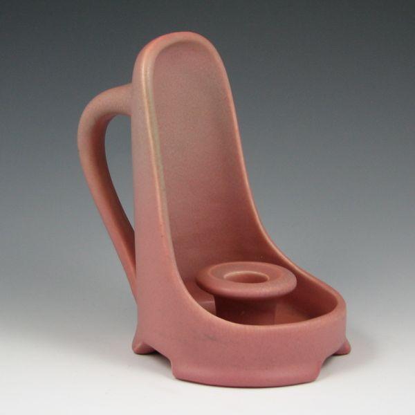 Appraisal: Rookwood chamberstick in matte green over pink from Marked with