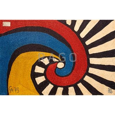 Appraisal: AFTER ALEXANDER CALDER - BON ART Jute fiber tapestry Swirl