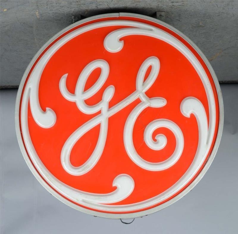 Appraisal: Round General Electric Outdoor Trade Sign This double sided lighted