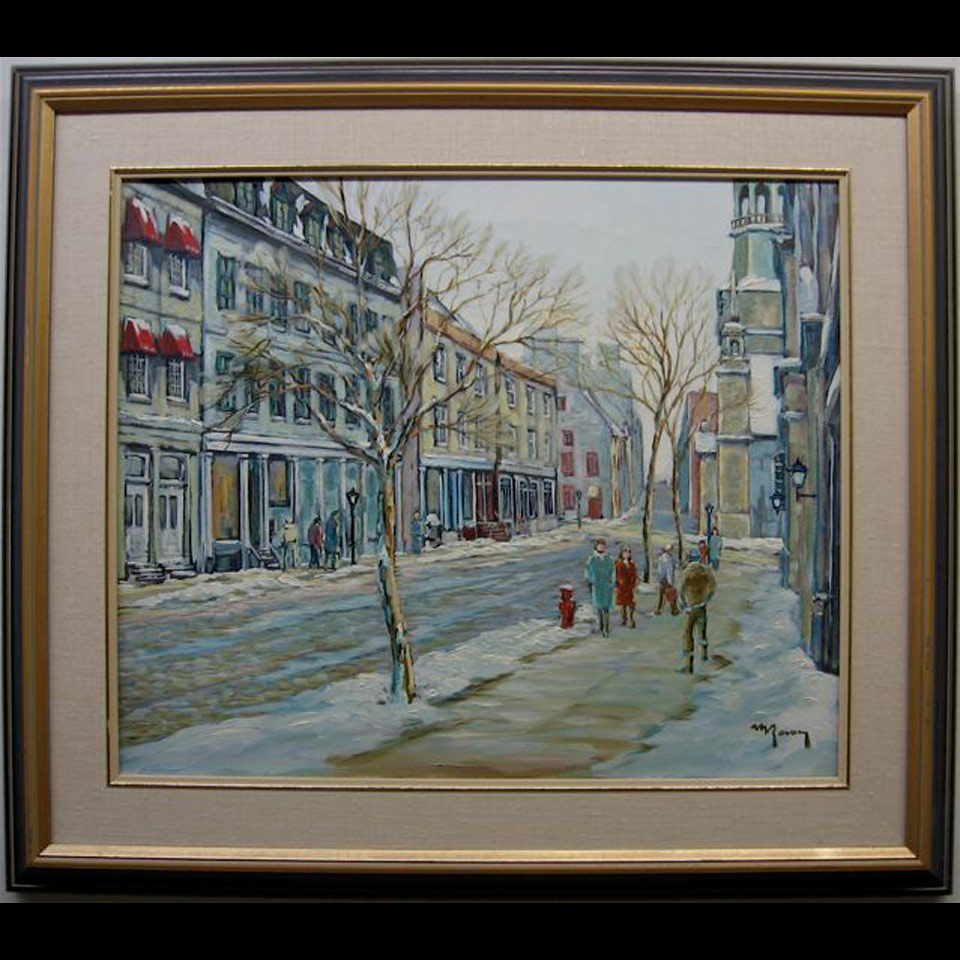 Appraisal: MONTREAL STREET SCENE - WINTER MARCEL RAVARY RAVY TH CENTURY