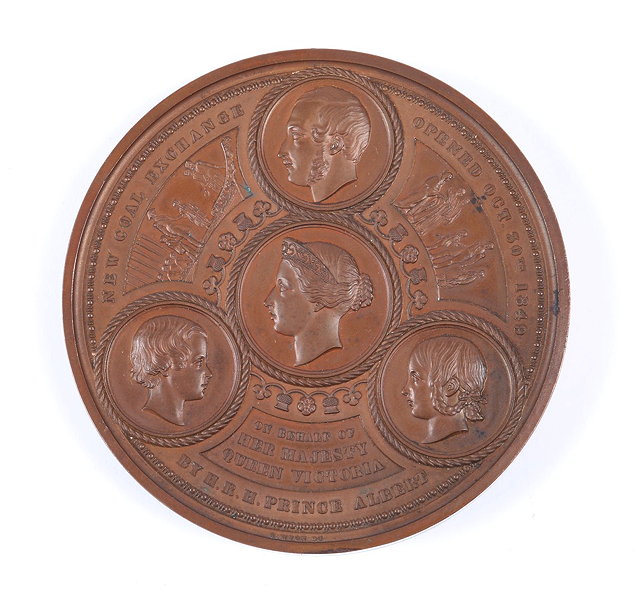 Appraisal: A HEAVY BRONZE MEDALLION commemorating the opening of the New