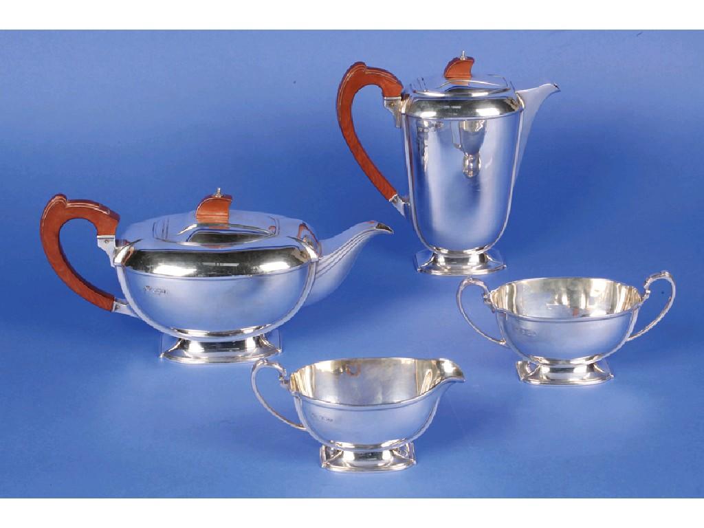 Appraisal: AN ART DECO STYLE FOUR PIECE TEA COFFEE SET of