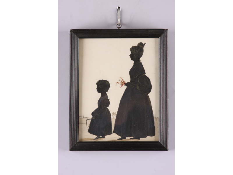 Appraisal: American Silhouette Mother and Child ca s full length profile