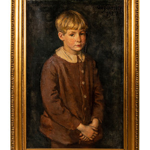 Appraisal: August Torsleff Danish - Portrait of a Young Boy oil