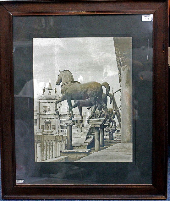 Appraisal: AN OLD POSSIBLY TH CENTURY PHOTOGRAPH depicting the horses of